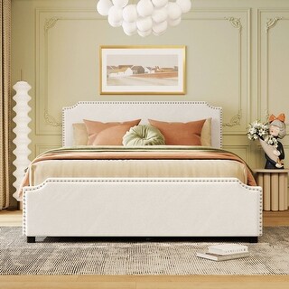 Queen Size Velvet Fabric Upholstered Platform Bed Storage Bed with 4 ...
