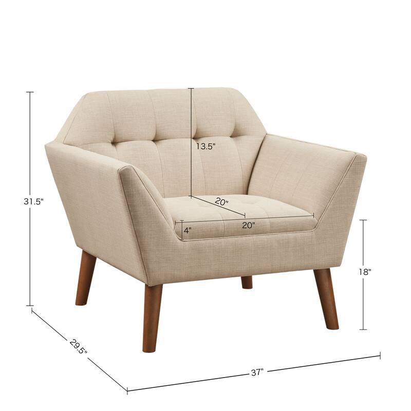 INK IVY Newport Wide Mid-Century Modern Lounge Chair