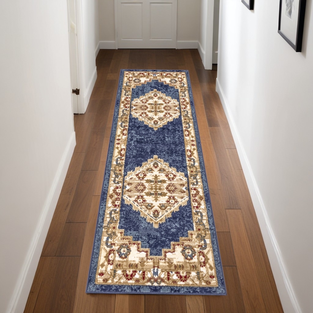 Cimu Power Loomed Distressed Traditional Durable Area Rug By HomeRoots - 90' X '27' X '0.5