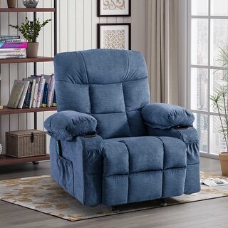 Manual Rocking Upholstered recliner Chair with Heated and Massage