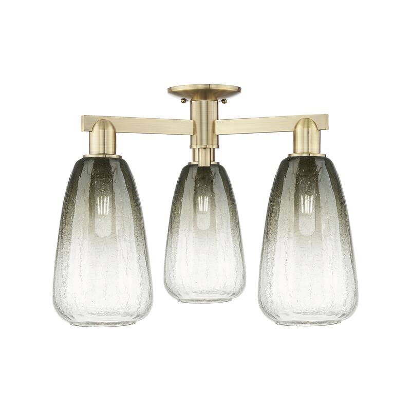 Innovations Lighting Downtown Urban - Brookhaven Almond - 3 Light 24" Semi-Flush Mount