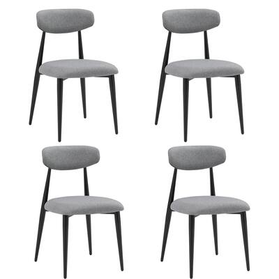 Gray Modern 18.1" Dining Chairs with Metal Legs (Set of 4)