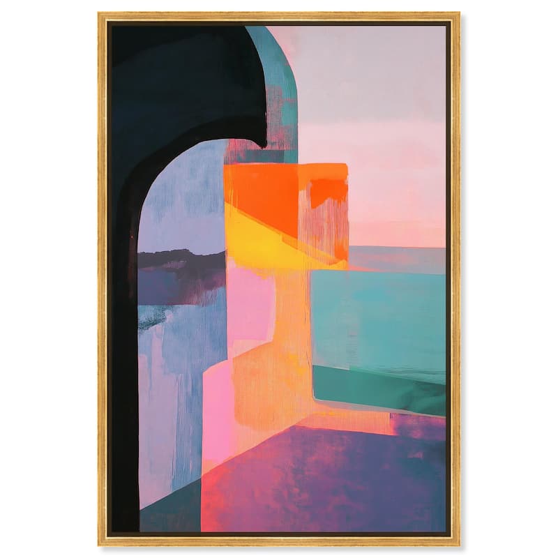 Color Blocks III Canvas by Art Remedy - 36" x 54" - Gold