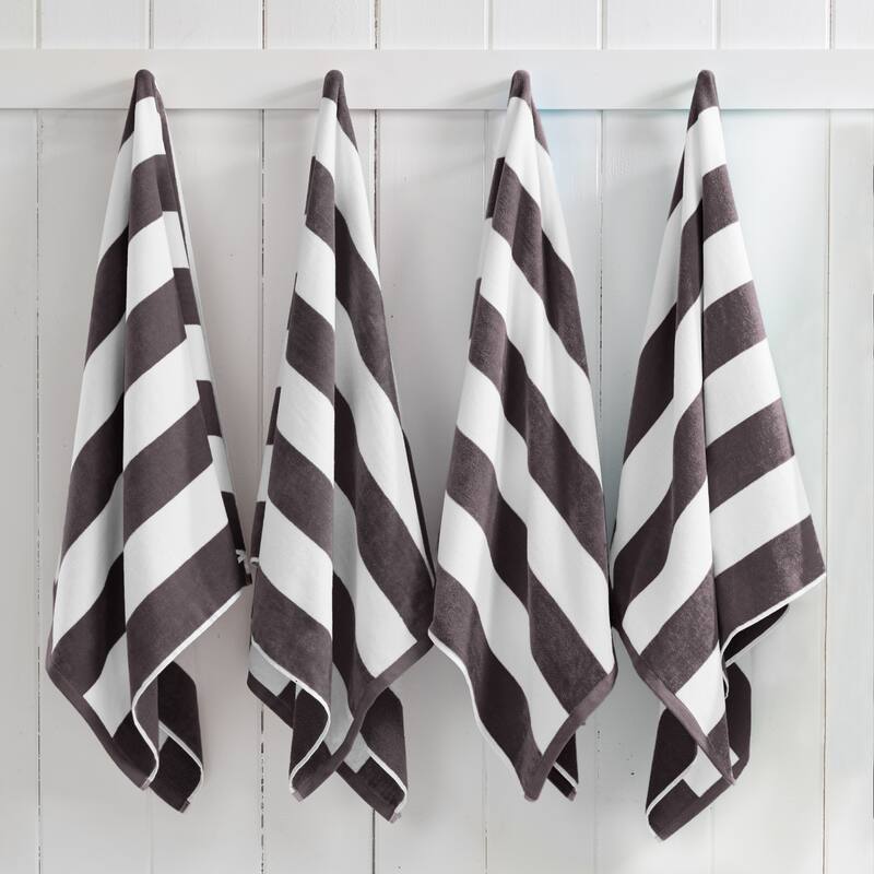 Linery & Co. Cotton Stripe Beach Towel, 4 Pack - 30" x 60"