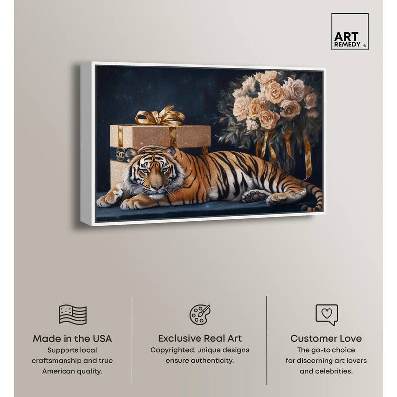 Tiger Glam Gift Boxes Canvas by Art Remedy