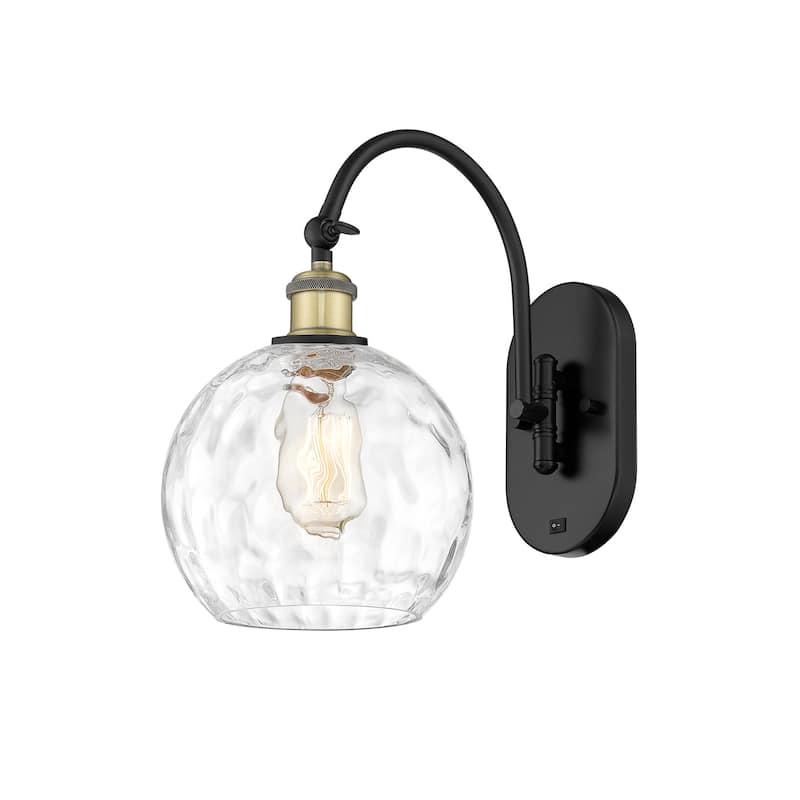 Innovations Lighting 518-1W-14-8 Athens Sconce Athens 14" Tall Wall - Black Antique Brass / Clear Water Glass