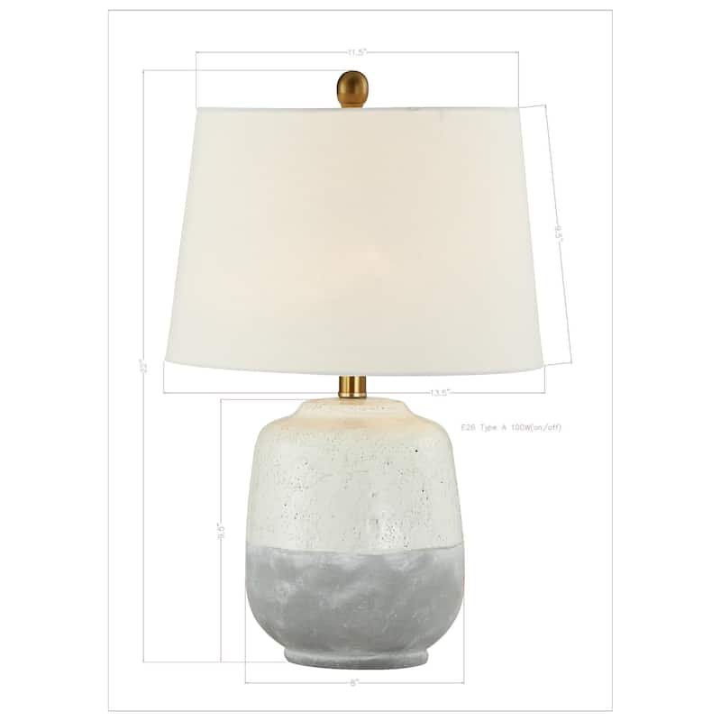 Nova 22" Table Lamps with Linen Shade, White/Gray (Set of 2)