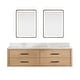 preview thumbnail 19 of 106, Cristo Floating Bath Vanity with White Quartz Stone Top and Mirror 72 in. - Fir Wood Brown