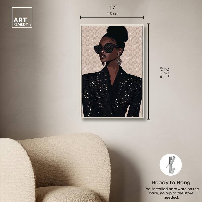 Elegant Woman Sparkle Canvas by Art Remedy