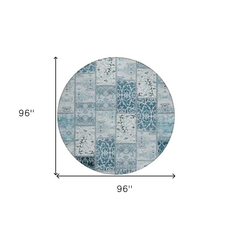 Alfifi Patchwork Weather Resistant Timeless Fusion Round Outdoor Rug