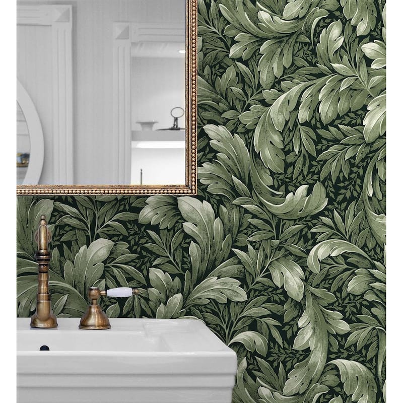 NextWall Acanthus Trail Peel and Stick Wallpaper