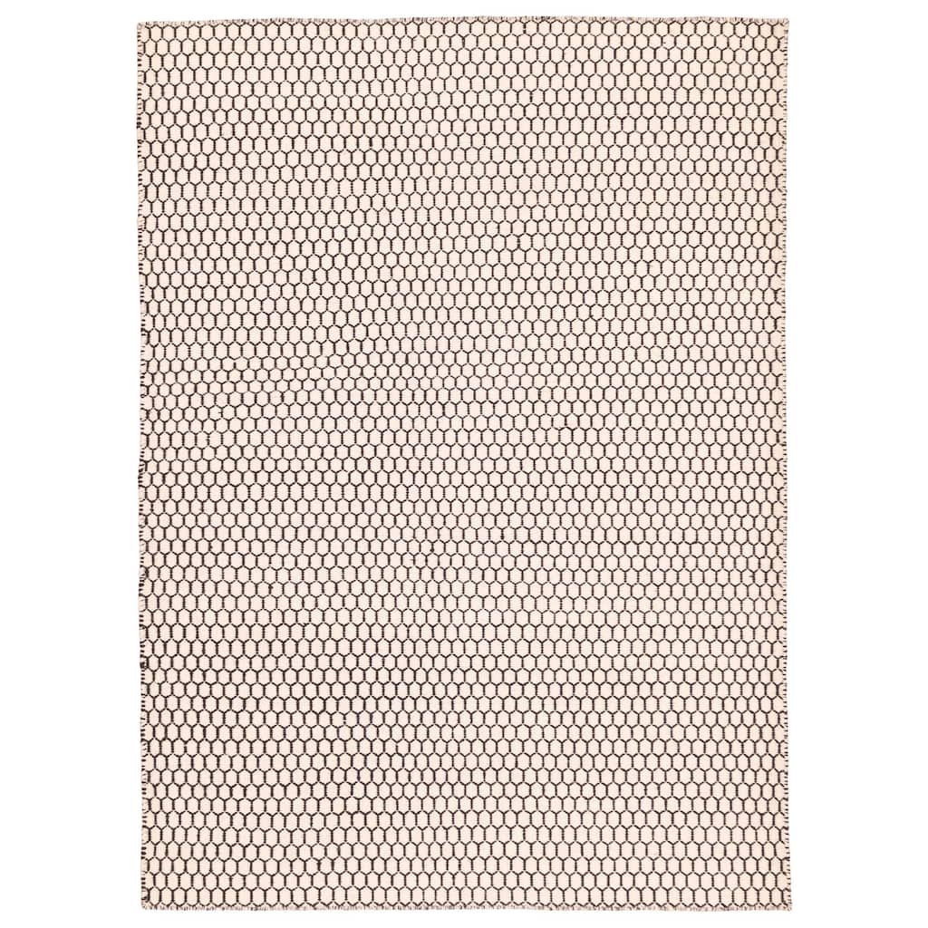 ECARPETGALLERY Flat-Weave Nevada Cream Wool Kilim - 5'5 x 7'4