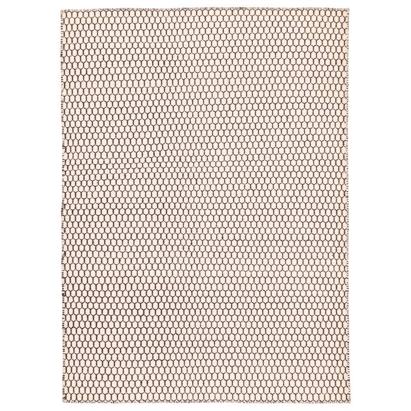 ECARPETGALLERY Flat-Weave Nevada Cream Wool Kilim - 5'5 x 7'4