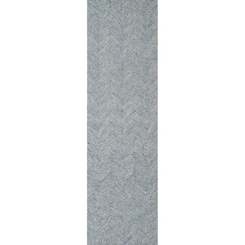 Momeni Charles Hand-tufted Wool Chevron Pattern Area Rug - 2'3" X 8' Runner - Denim - Runner
