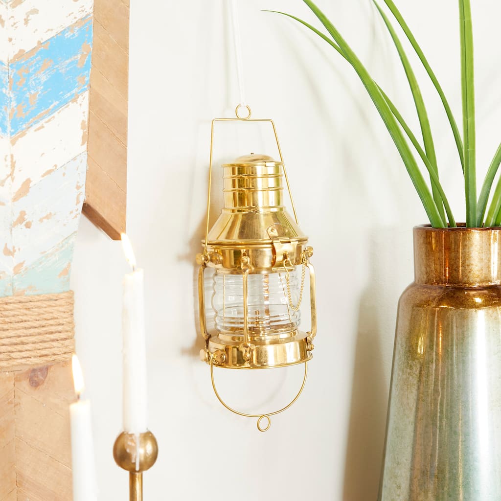 Brass Nautical Lantern - 6 x 7 x 9