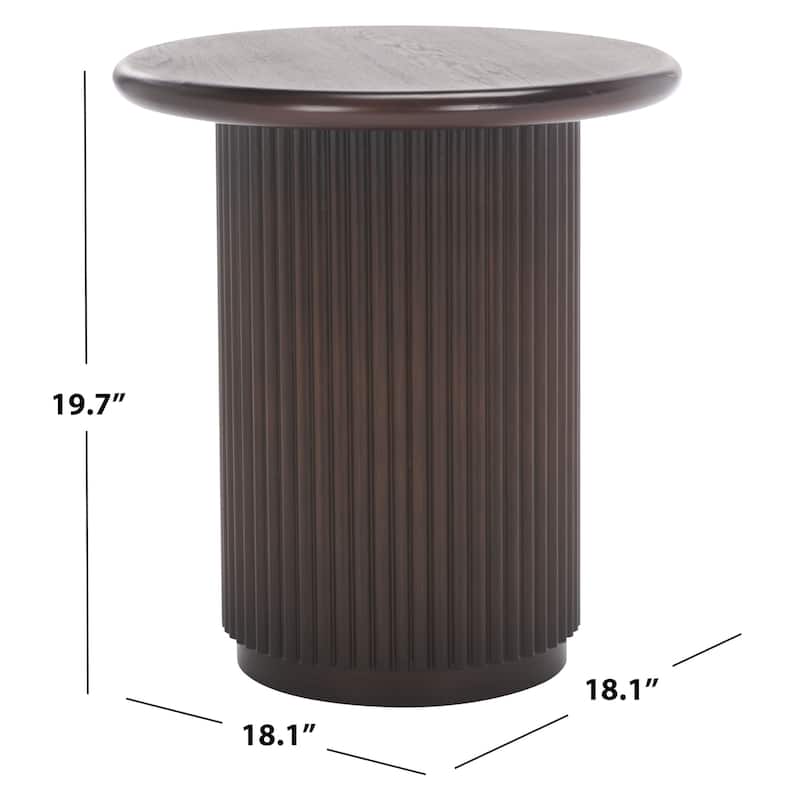 SAFAVIEH Agami Round Top Pedestal Accent Table, Fully Assembled - 18"W x 18"D x 20"H