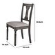 preview thumbnail 5 of 4, Wooden Side Chairs with Linen Padded Seat and Splat back Design, Gray and Beige, Set of Two