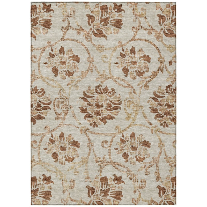 HomeRoots Floral Traditional Rectangle Outdoor Rug