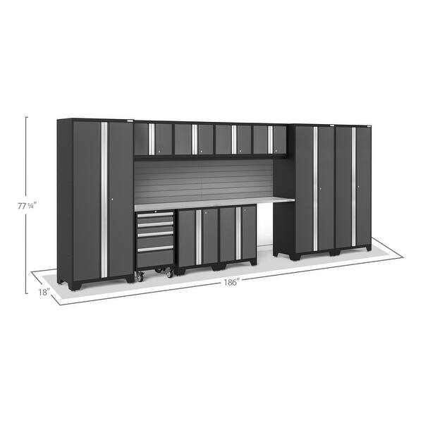 dimension image slide 6 of 9, NewAge Products Bold Series 12-pc. Steel Garage Cabinet Set