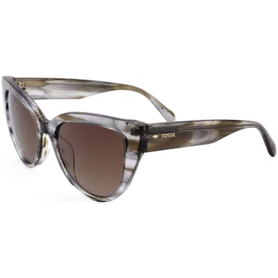 Fossil Women's 52mm Grey Pattern Brown Sunglasses FOS2125-S-74W-52