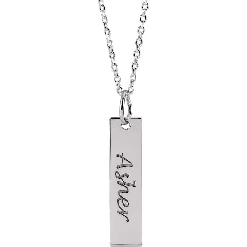 Curata 14k White Gold 20x5mm 16 18 Inch Polished Bar Necklace