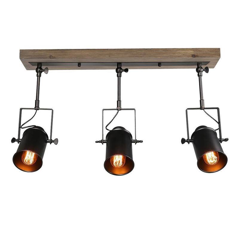The Gray Barn Modern Farmhouse 3-Light Black Tracking Kit Spotlights - 24.8" x 4.7" x 15.3"