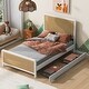 preview thumbnail 2 of 21, Full Metal House Platform Bed with Roof and Chimney, Gold Finish for Kids