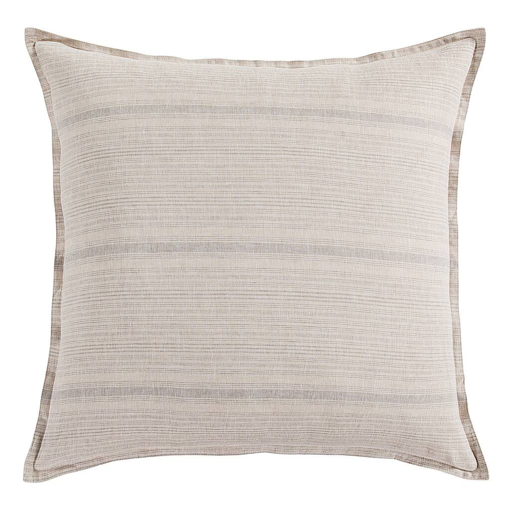 HiEnd Accents 100% French Flax Linen Variegated Stripe Euro Sham, 27"x27"