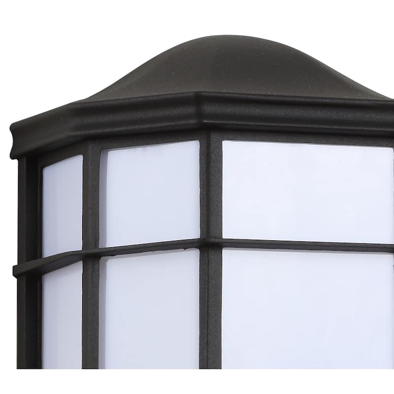 Henry 7.75" Outdoor Metal Integrated Sconce, Black/White by JONATHAN Y