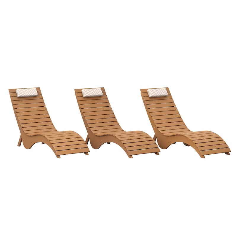 HDPS Water-Resistance Patio Lounge Chair Set of 3