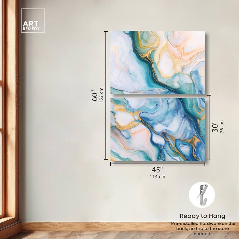 Visions Pastel I Canvas Set of 2 by Art Remedy, Gallery Wrapped