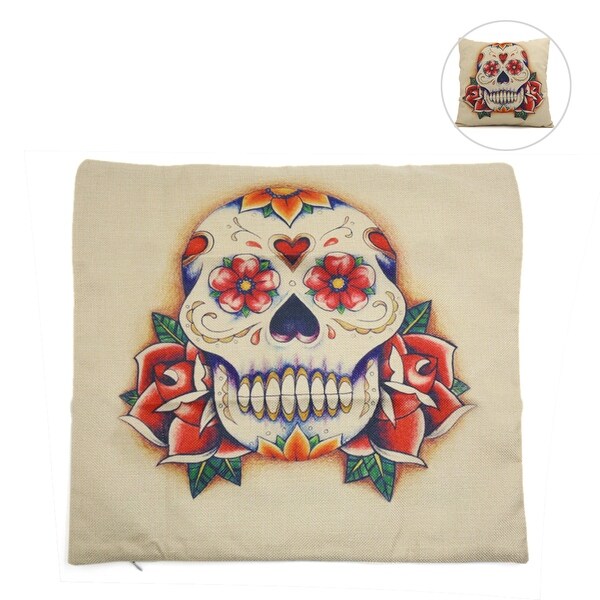 Shop Halloween Linen Helloween Skull Printed Car Throw Cushion
