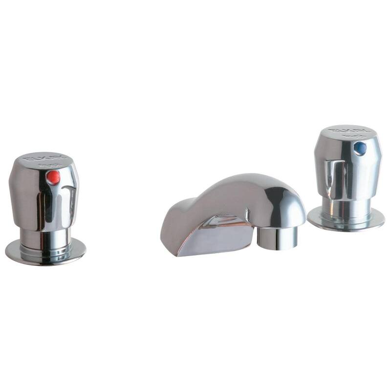Elkay 0.25 GPM Widespread Bathroom Faucet with Push Button Handles - Chrome