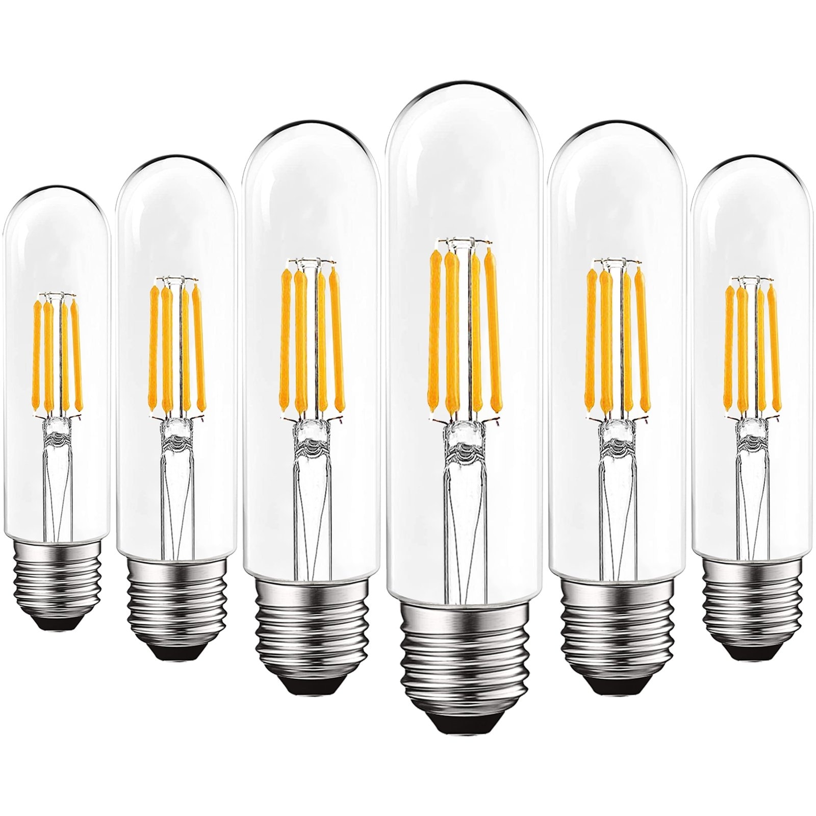 iRotYi 6W AC 120V Dimmable LED Filament Light Bulb Gold Tint 60W Incandescent Bulbs Replacement Vintage Candelabra Bulbs E12 Base Lamp Cool White 6500 Kelvin 600LM 10-Pack