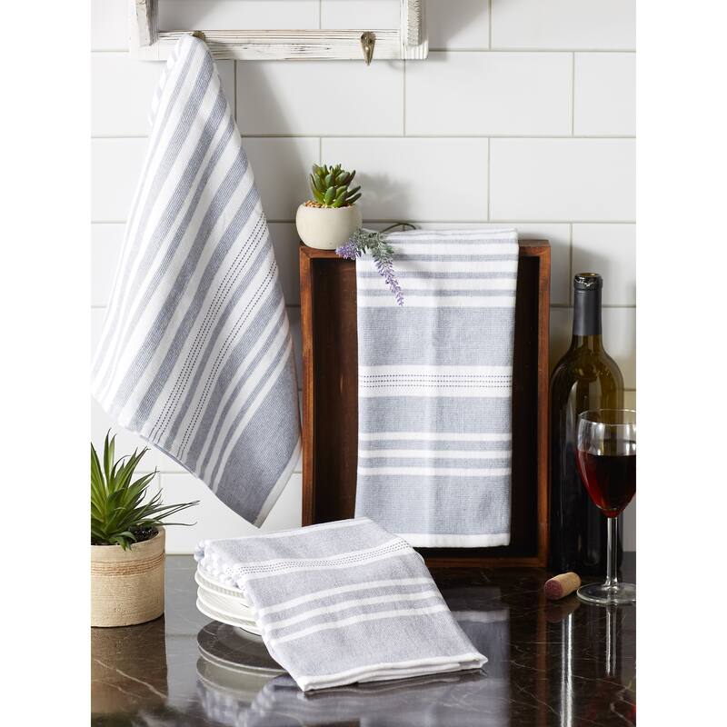 Asst Barn Red French Terry Dishtowel Set/3