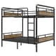 preview thumbnail 51 of 65, Metal Bunk Bed Retro Bed Frame with Ladder and Guardrail, Industrial Detachable Bunkbeds Convertible to 2 Platform Beds Frame