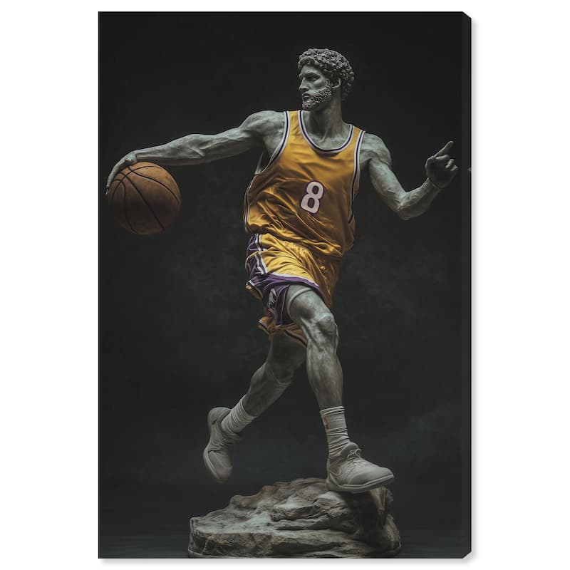 Basketball Yellow Uniform Canvas by Art Remedy, Gallery Wrapped - 10" x 15"