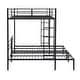 preview thumbnail 13 of 24, Full Over Twin & Twin Bunk Kids Bed with Built-in Shelf, Guardrails, and Space-Saving 3-in-1 Design for Easy Assembly, Black