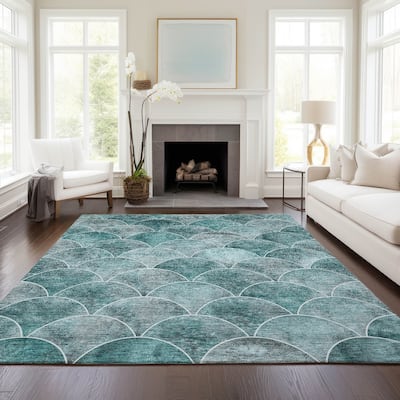 Machine Washable Indoor/ Outdoor Chantille Contemporary Rug