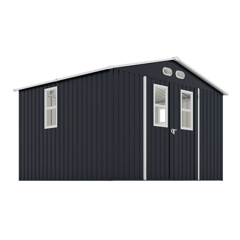 Outdoor Storage Shed, 8x10 protective film, four daylight Windows Lockable Doors,A practical and thoughtful gift