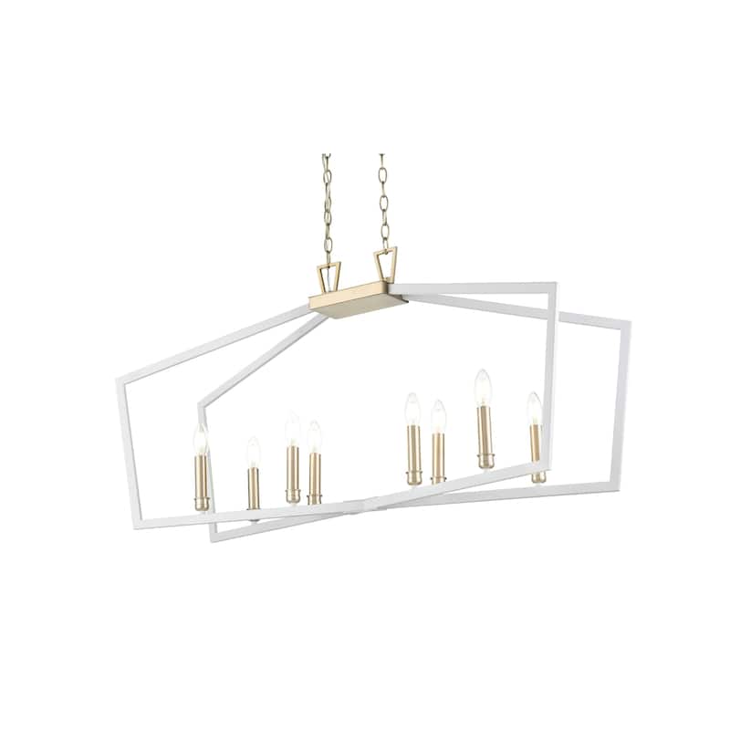 Millennium Lighting 4528 Lizabeth 8 Light 43" Wide Taper Candle Style - Matte White / Modern Gold