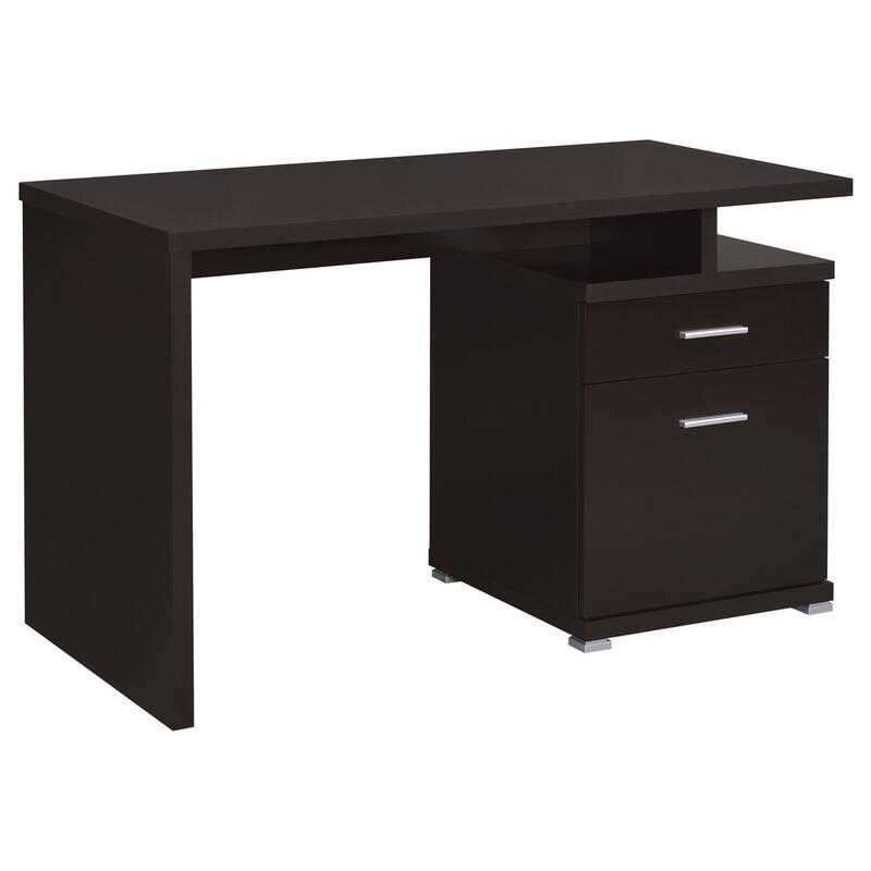 Bohemian Bliss Desk with Cabinet - Cappuccino Office Computer Writing Workstation - 29.5" H x 47.25" W