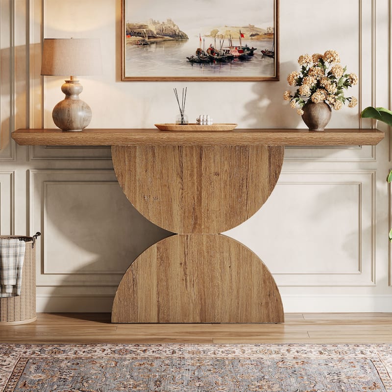 63-Inch Console Table for Entryway - Natural