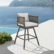 preview thumbnail 1 of 10, Alegria Outdoor Patio Swivel Counter Stool in Aluminum with Rope and Cushions