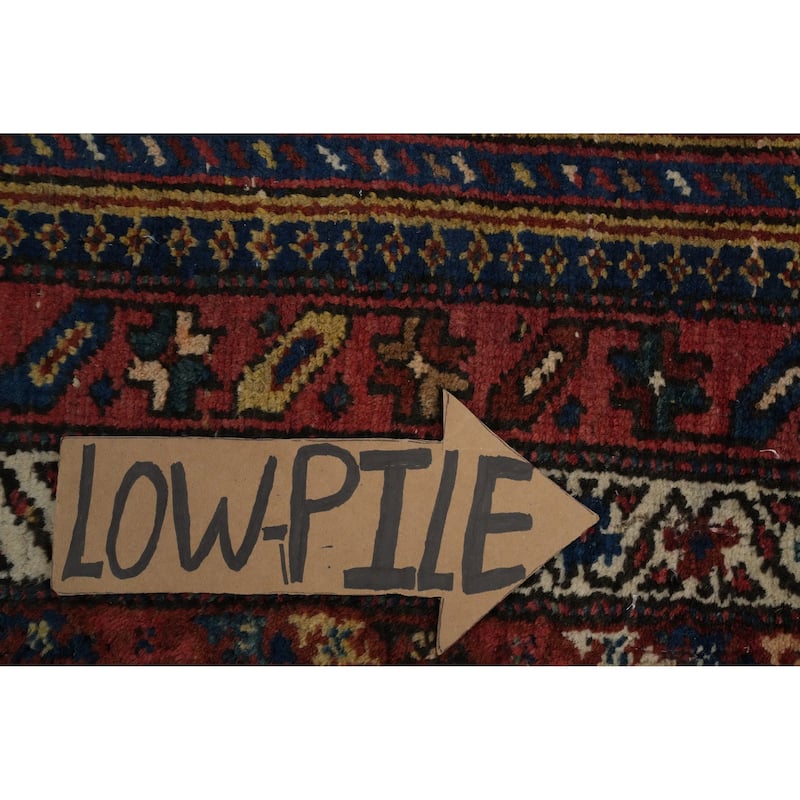 Hand Knotted Oriental 100% Wool Carpet Traditional Geometric Navy Blue & Blues Mahal Area Rug - 6' 5'' X 3' 6''