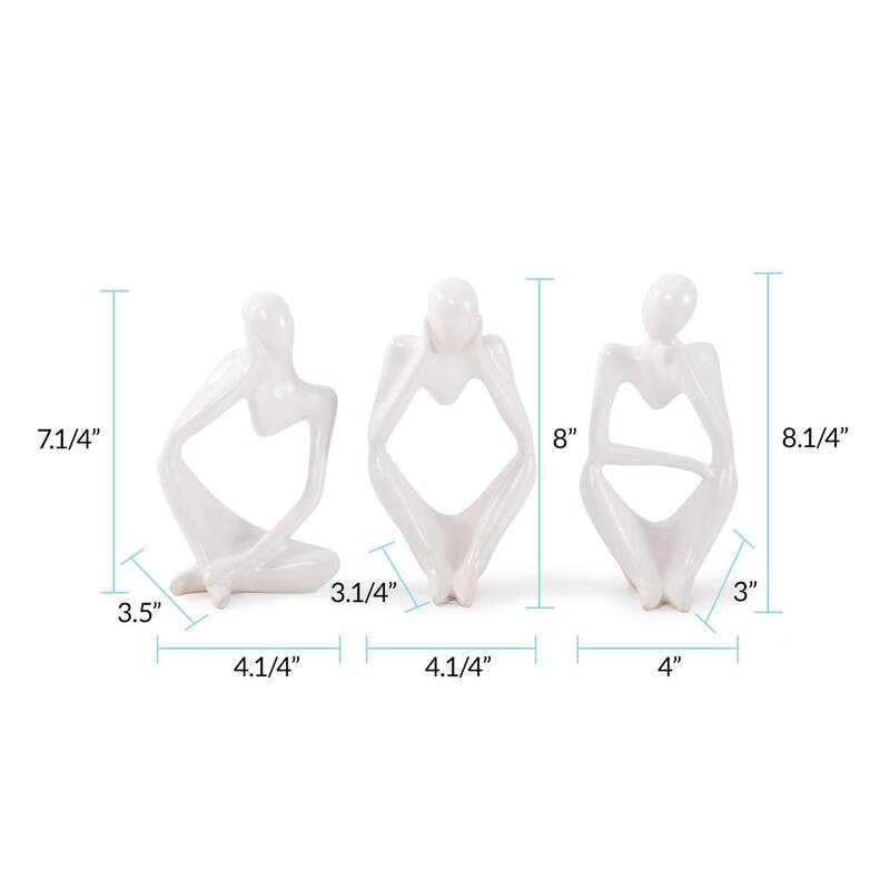 Contentment Ceramic Sculpture- Set of 3 - 16.5H x 6.5W x 3.5D