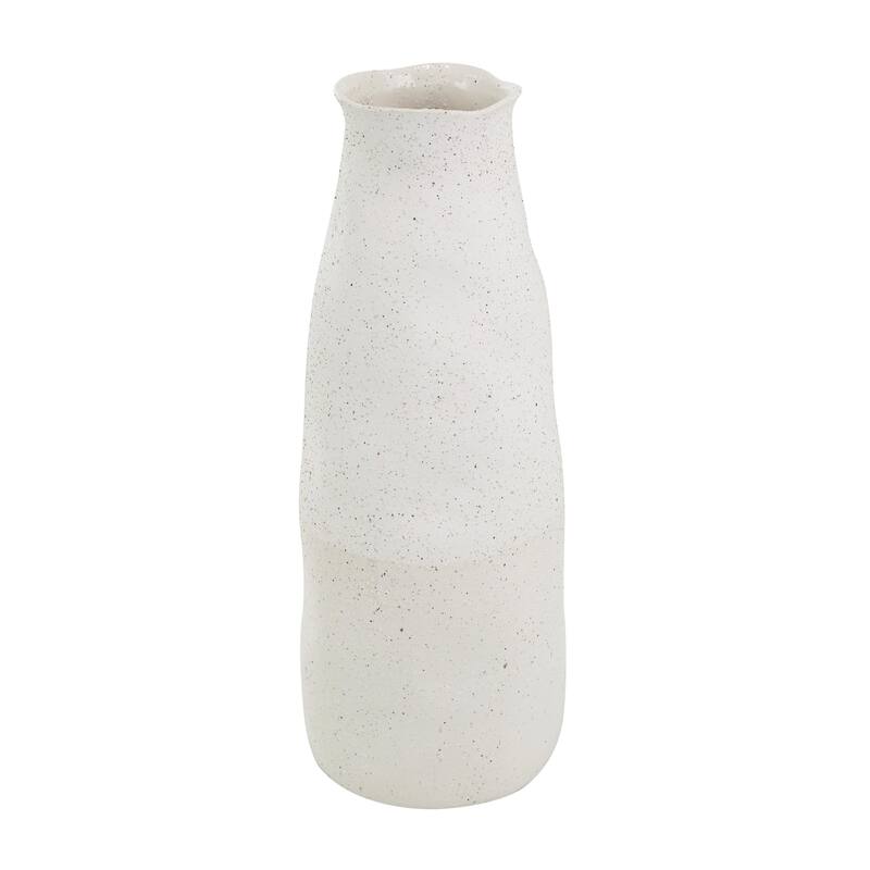 Ceramic Abstract Wavy Decorative Vase with Textured Speckled Detailing - Cream - Roche River Decor