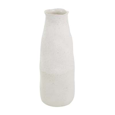 Ceramic Abstract Wavy Decorative Vase with Textured Speckled Detailing - Cream - Roche River Decor