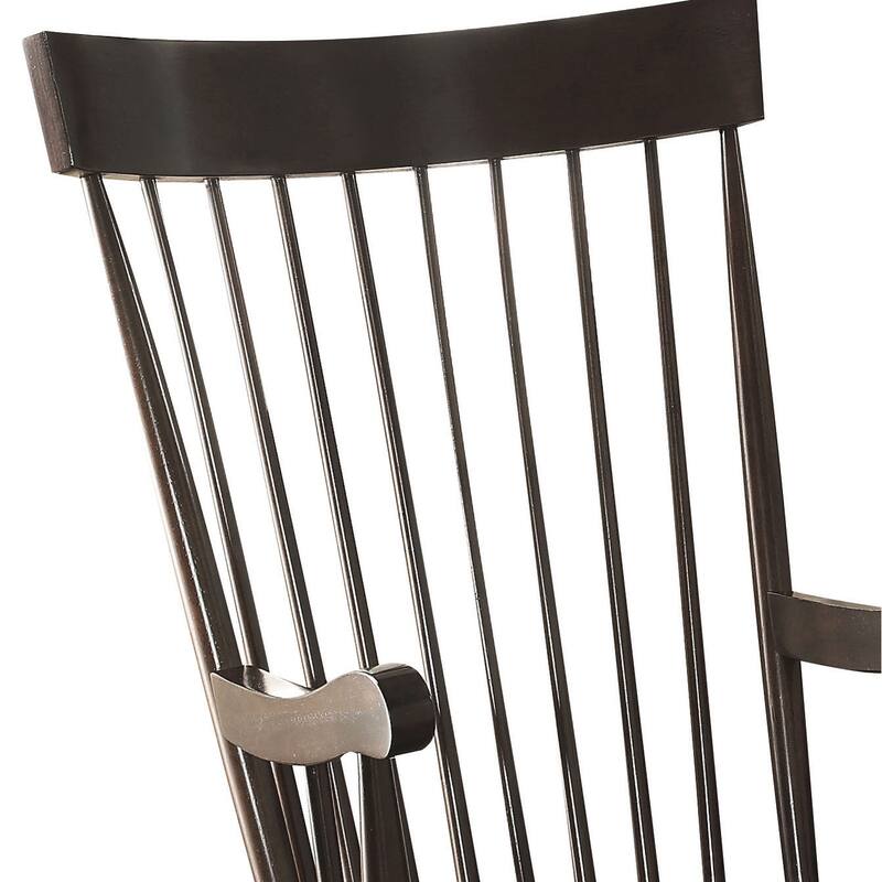 Black Finish Rocking Chair Constructed of solid hardwood,Beautifully designed with wide seat and armrest