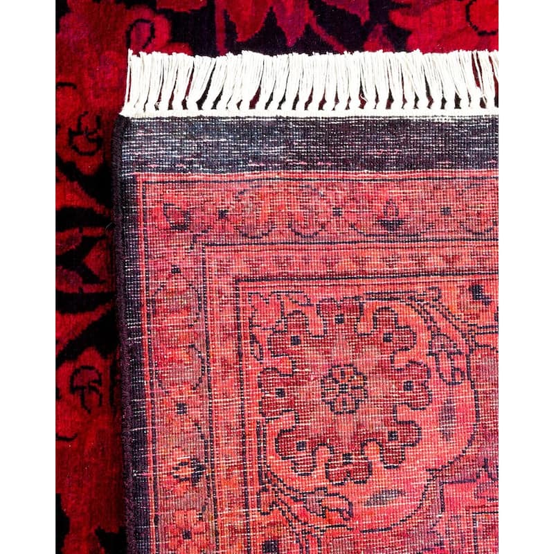 Overton Hand Knotted Wool Vintage Inspired Modern Contemporary Overdyed Pink Area Rug - 4' 1" x 6' 4"